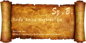 Székely Borbála névjegykártya